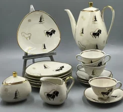 Pamono Vintage Mocha Service in Ivory Porcelain by Winterling, 1950s, Set of 11> Coffee & Tea Service