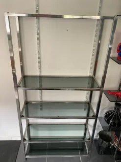 Outlet Pamono Vintage Modular Glass and Chrome Display Cabinet, 1970s