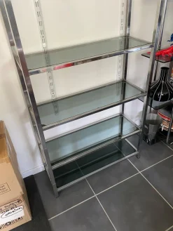 Outlet Pamono Vintage Modular Glass and Chrome Display Cabinet, 1970s