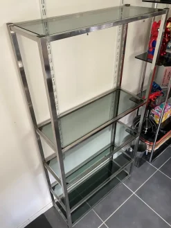 Outlet Pamono Vintage Modular Glass and Chrome Display Cabinet, 1970s