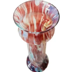 New Pamono Vintage Mottled Glass Vase in Marbled Glass, 1920s