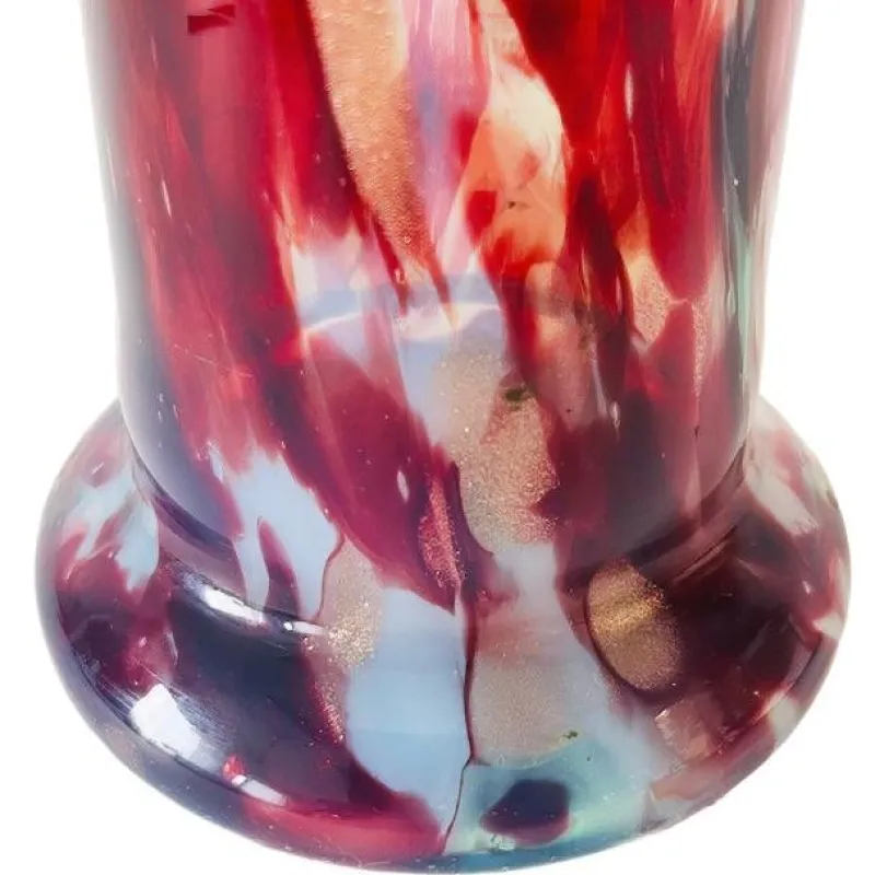New Pamono Vintage Mottled Glass Vase in Marbled Glass, 1920s