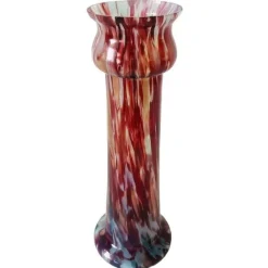 New Pamono Vintage Mottled Glass Vase in Marbled Glass, 1920s
