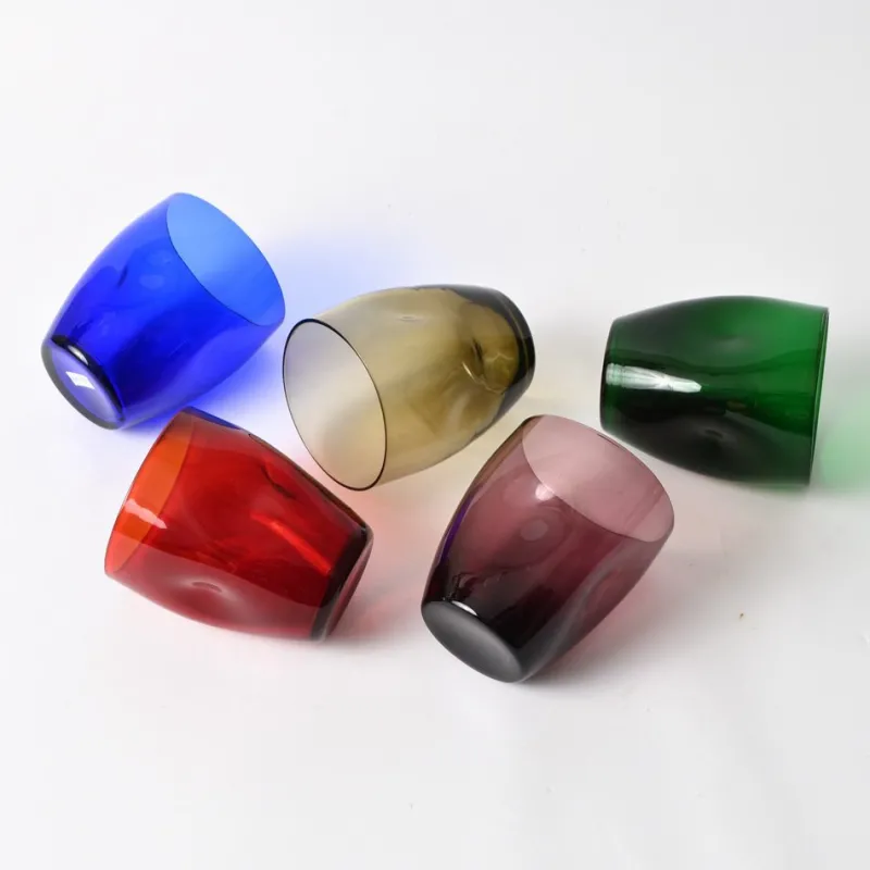 Pamono Vintage Multi Colour Tumblers from Boussu, 1960s, Set of 5> Glassware