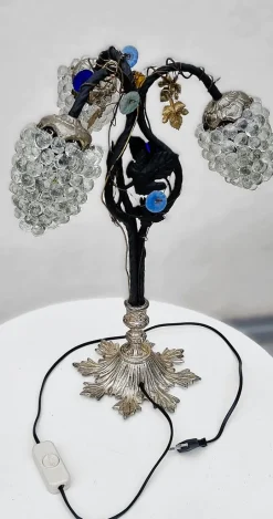 Pamono Vintage Murano Glass Grape Table Lamp, 1975><noscript><img width=