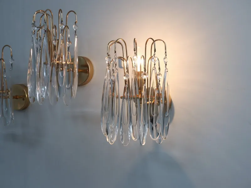 Best Pamono Vintage Murano Teardrop Glass Wall Sconces, 1980s, Set of 4