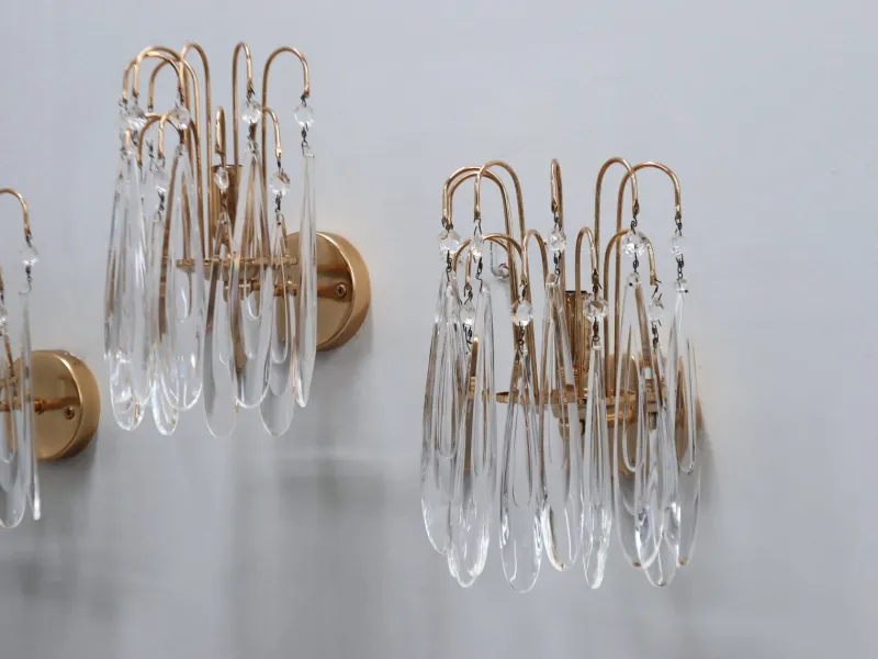 Best Pamono Vintage Murano Teardrop Glass Wall Sconces, 1980s, Set of 4
