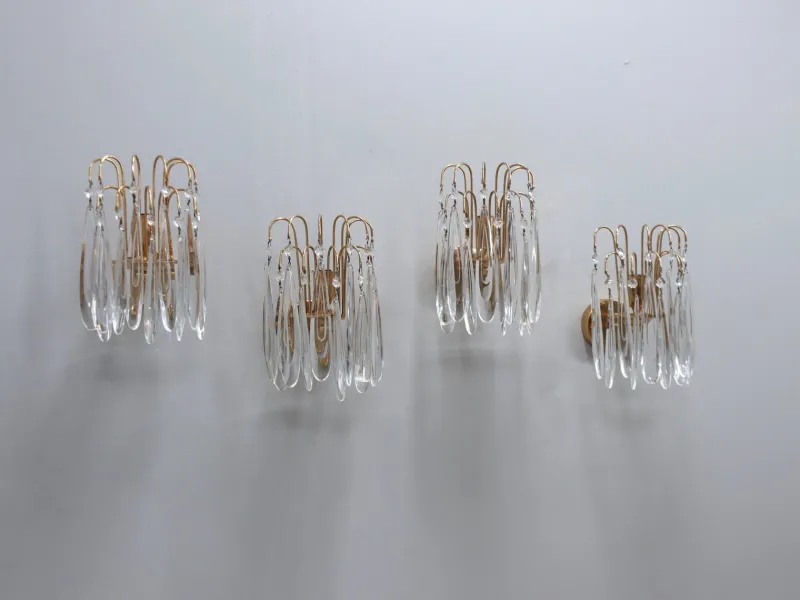 Best Pamono Vintage Murano Teardrop Glass Wall Sconces, 1980s, Set of 4
