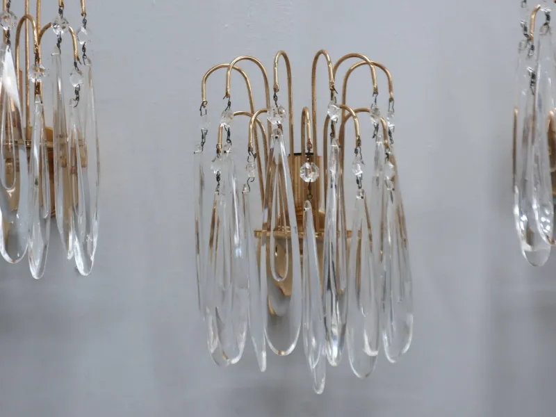 Best Pamono Vintage Murano Teardrop Glass Wall Sconces, 1980s, Set of 4