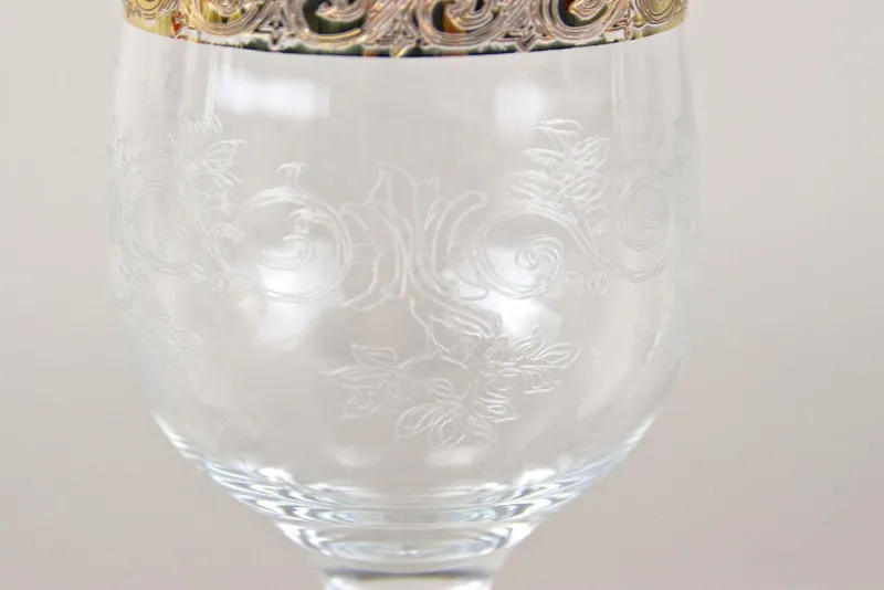 Pamono Vintage Murano Wine Glasses with Gold Rim, 1940, Set of 6> Glassware