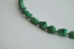 Pamono Vintage Necklace with Genuine Turquoise and Sterling Silver by Erik Poul Fenster, Denmark><noscript><img width=