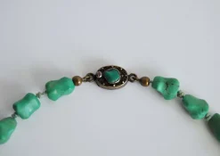 Pamono Vintage Necklace with Genuine Turquoise and Sterling Silver by Erik Poul Fenster, Denmark><noscript><img width=