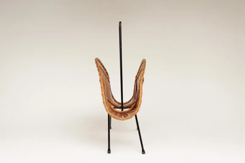 Pamono Vintage Newspaper Rack in Wood and Wire, 1950s> Magazine Racks