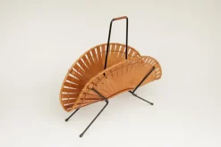 Pamono Vintage Newspaper Rack in Wood and Wire, 1950s><noscript><img width=