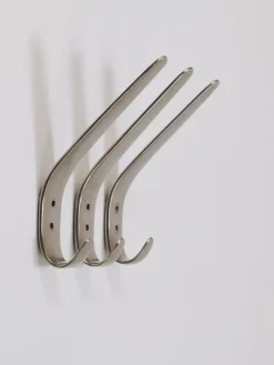 Pamono Vintage Nickel-Plated Brass Wall Hook by Carl Auböck, Austria, 1950s><noscript><img width=