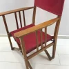 Outlet Pamono Vintage Oak & Canvas Folding Directors, Garden or Safari Chair, 1950s