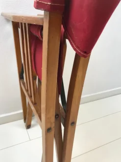 Outlet Pamono Vintage Oak & Canvas Folding Directors, Garden or Safari Chair, 1950s