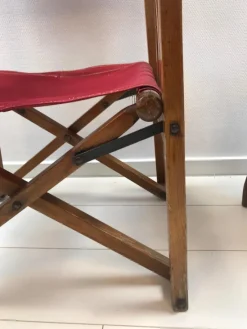 Outlet Pamono Vintage Oak & Canvas Folding Directors, Garden or Safari Chair, 1950s