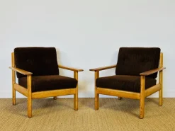 New Pamono Vintage Oak and Corduroy Modular Living Room Set by Afra & Tobia Scarpa, 1960s, Set of 5