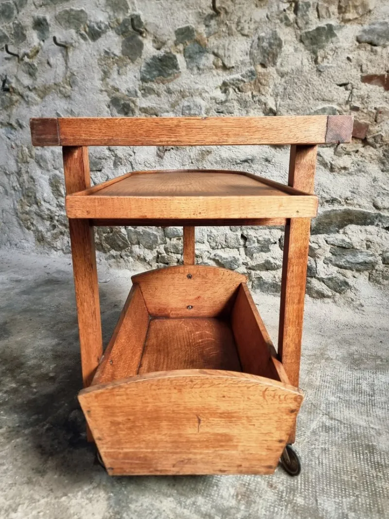 Discount Pamono Vintage Oak Bar Trolley, France, 1950s
