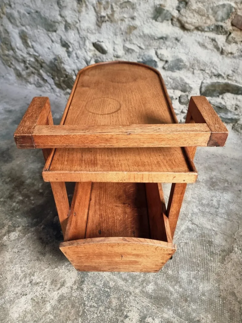Discount Pamono Vintage Oak Bar Trolley, France, 1950s