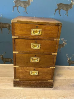 Pamono Vintage Oak Bedside Tables, 1920s, Set of 2> Nightstands