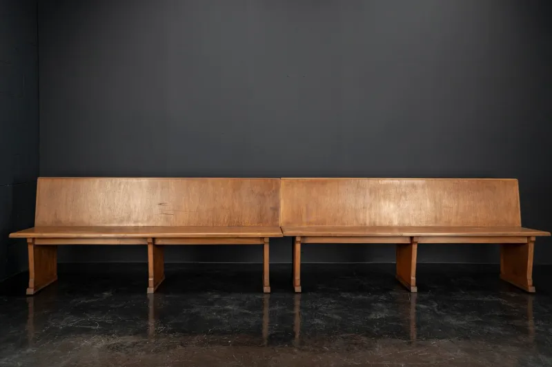 Pamono Vintage Oak Benches, 1960s, Set of 2> Benches