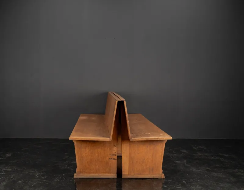 Pamono Vintage Oak Benches, 1960s, Set of 2> Benches