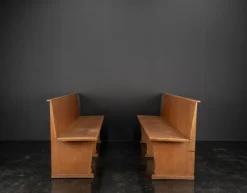 Pamono Vintage Oak Benches, 1960s, Set of 2><noscript><img width=