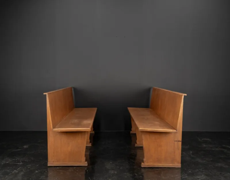 Pamono Vintage Oak Benches, 1960s, Set of 2> Benches