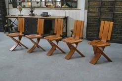 Pamono Vintage Oak Chairs from Seltz, 1970s, Set of 5> Side Chairs & Dining Chairs