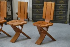 Pamono Vintage Oak Chairs from Seltz, 1970s, Set of 5><noscript><img width=