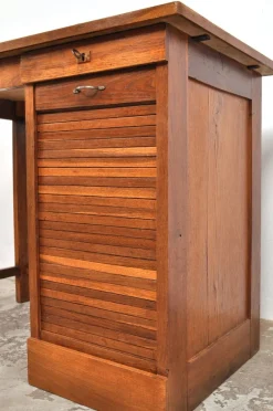 Pamono Vintage Oak Childrens Desk with Roller Door, 1950s><noscript><img width=
