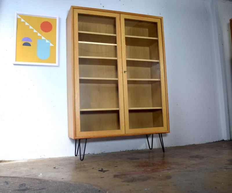 Clearance Pamono Vintage Oak Display Cabinet from Bornhold, 1960s