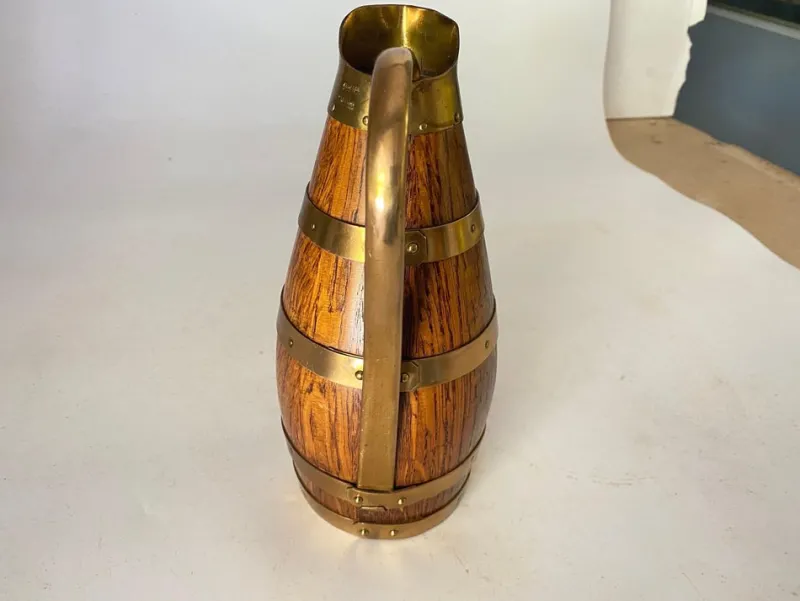Hot Pamono Vintage Oak Jug by Gerard Lafitte, 1930s