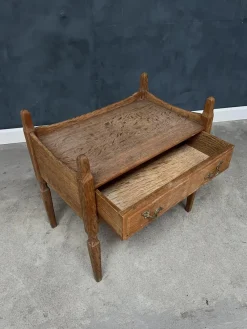 Discount Pamono Vintage Oak Nightstand with Brass Handle by Henning Kjærnulf, 1950s