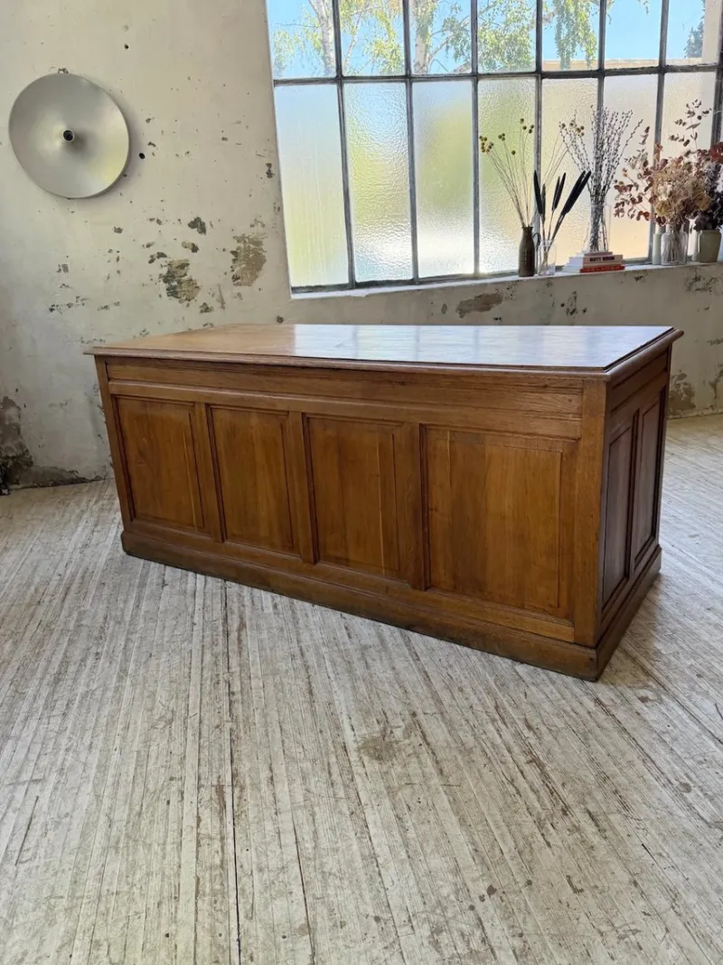 Pamono Vintage Oak Office Counter, 1950s