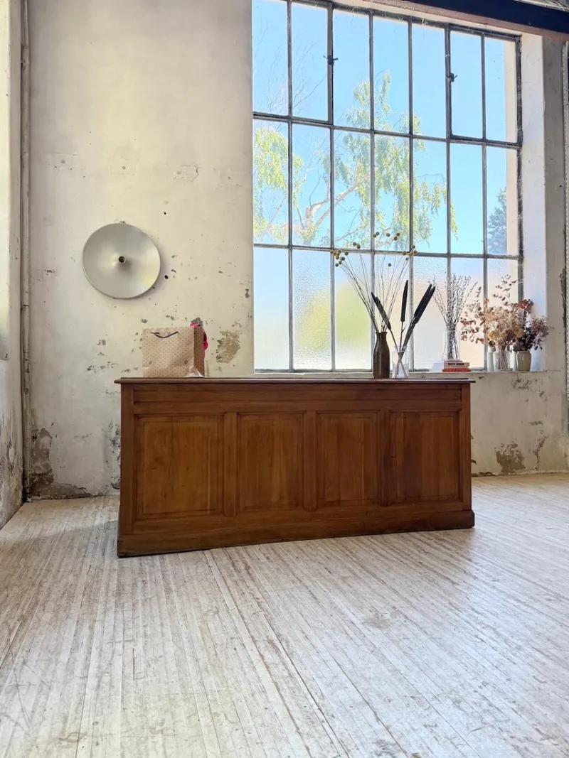 Pamono Vintage Oak Office Counter, 1950s
