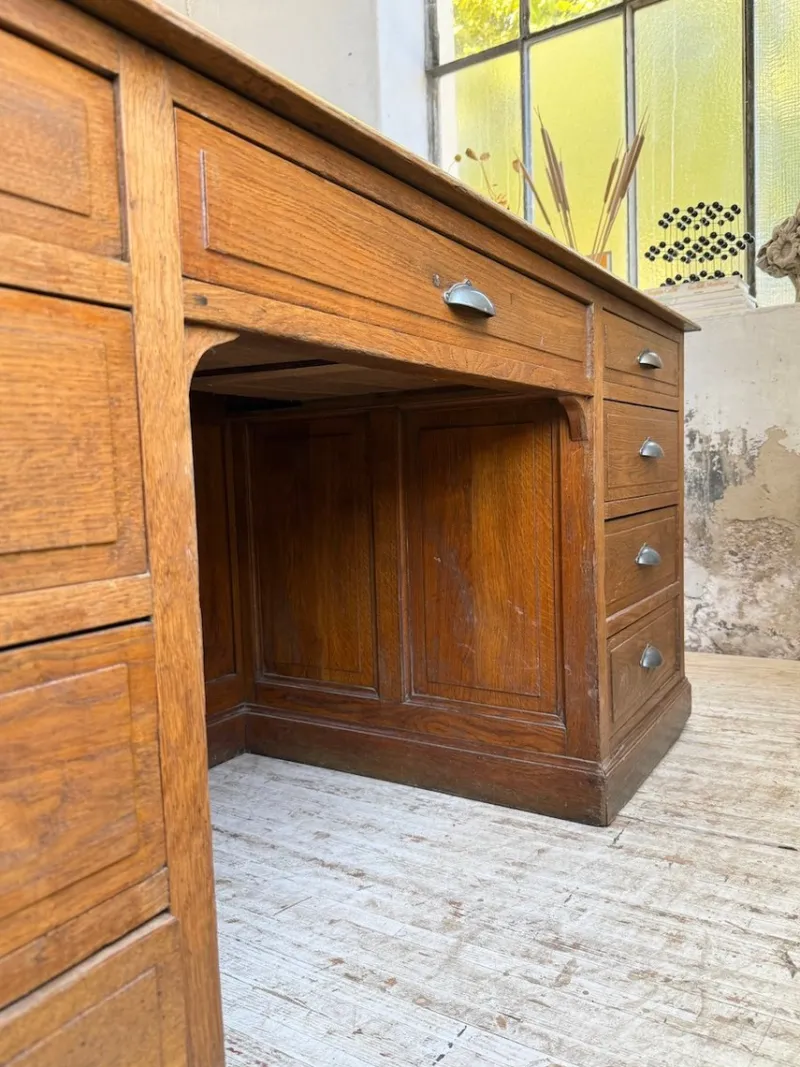 Pamono Vintage Oak Office Counter, 1950s