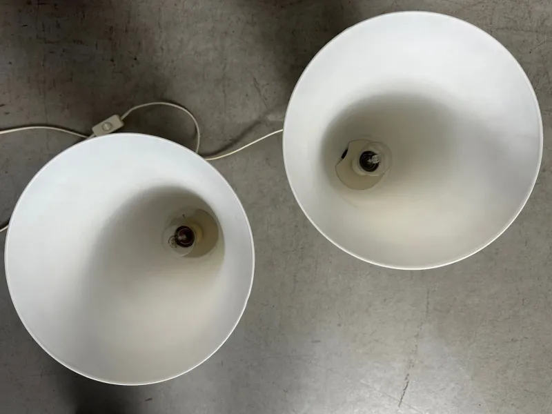 Pamono Vintage Opaline Lamps, 1970s, Set of 2> Table Lamps
