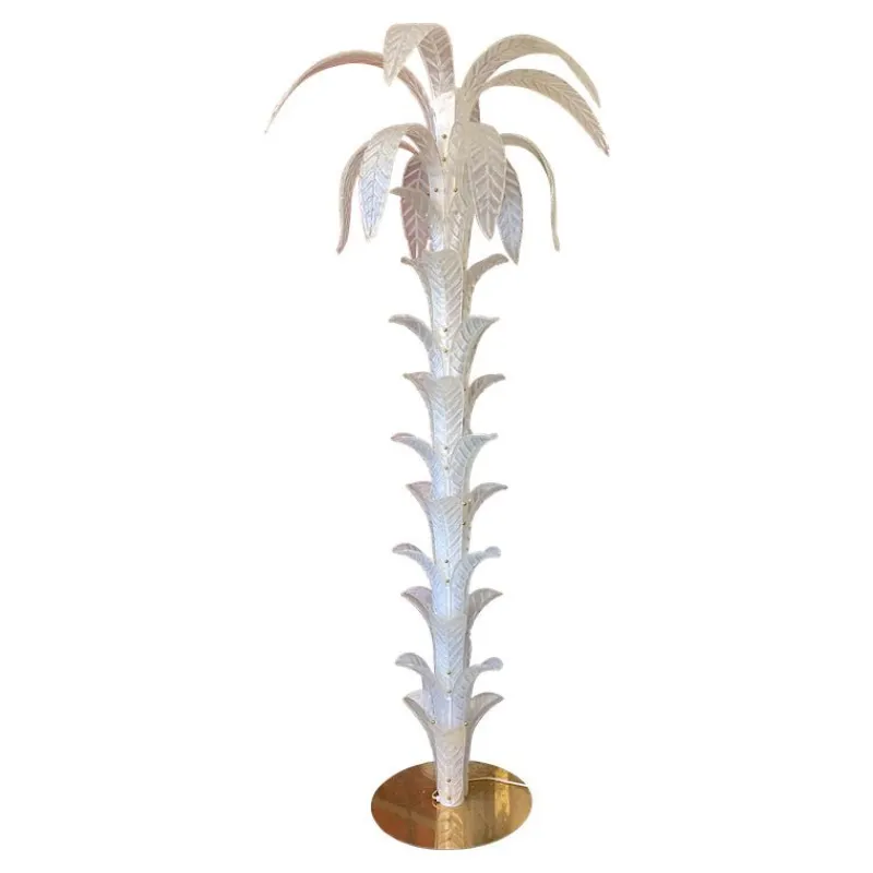 New Pamono Vintage Opalino Palm Tree Murano Glass Floor Lamp by Simoeng