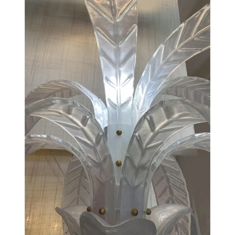 New Pamono Vintage Opalino Palm Tree Murano Glass Floor Lamp by Simoeng