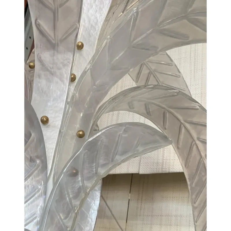 New Pamono Vintage Opalino Palm Tree Murano Glass Floor Lamp by Simoeng