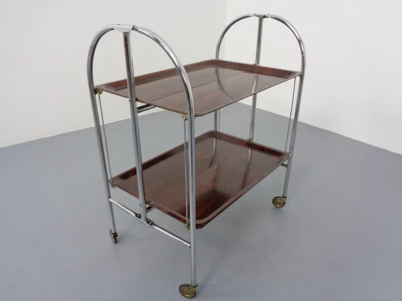 Outlet Pamono Vintage Optic Rosewood Pressalit Tea Cart, 1970s