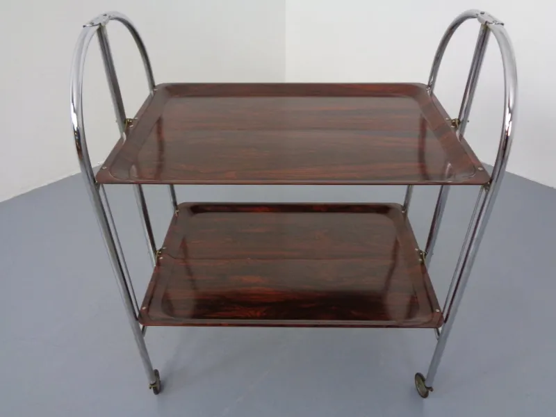 Outlet Pamono Vintage Optic Rosewood Pressalit Tea Cart, 1970s