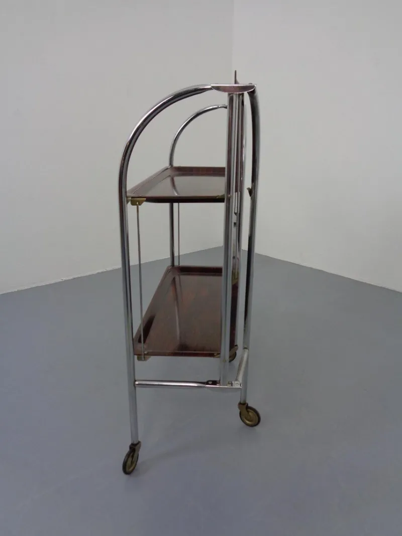 Outlet Pamono Vintage Optic Rosewood Pressalit Tea Cart, 1970s
