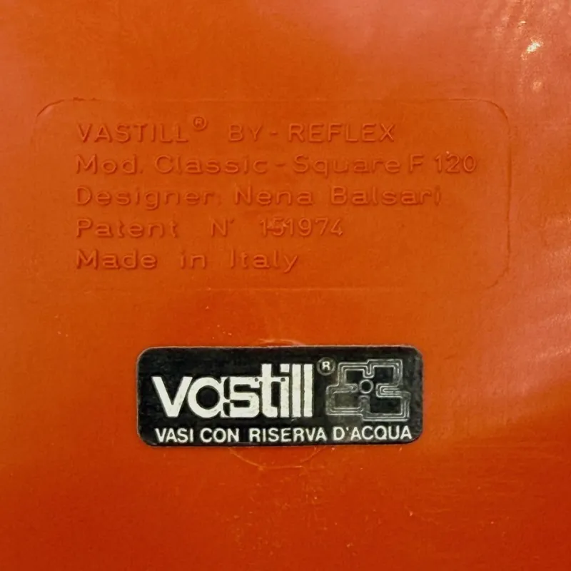 Pamono Vintage Orange Planters by Nena Balsari for Vastill / Reflex, Italy, 1970s, Set of 2> Planters And Jardiniere