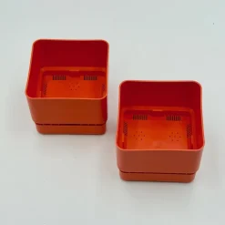 Pamono Vintage Orange Planters by Nena Balsari for Vastill / Reflex, Italy, 1970s, Set of 2><noscript><img width=