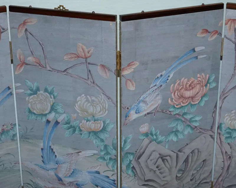 Outlet Pamono Vintage Oriental Room Divider with Birds and Flowers