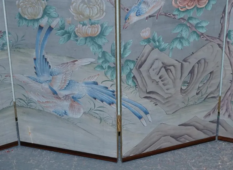Outlet Pamono Vintage Oriental Room Divider with Birds and Flowers